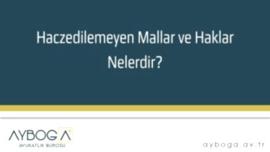 Haczedilemeyen Mallar ve Haklar Nelerdir?